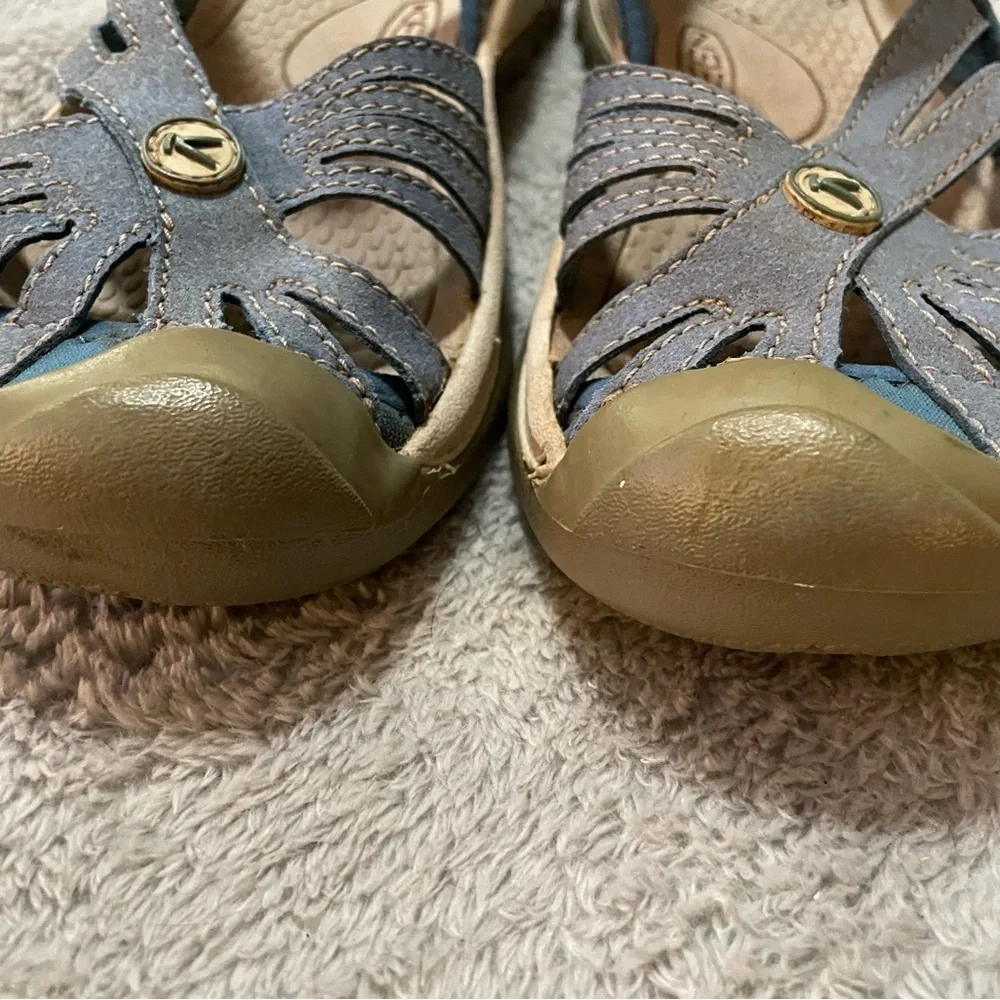 Keen Blue Sandals with Adjustable Strap and Cutout Design 5.5 - Picture 10 of 13